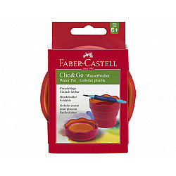 Faber-Castell Clic & Go Foldable Watercup - Red / Orange