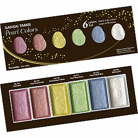 Kuretake Gansai Tambi Water Colours - Shimmering Pearl Colors - Set van 6