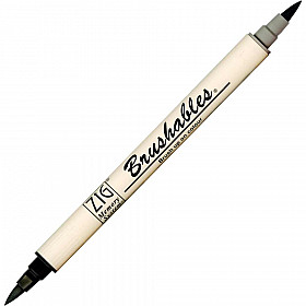 Kuretake ZIG Brushables Tweekleurige Brush Pen - Zwart