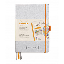 Rhodia Rhodiarama Goalbook Dotted Bullet Journal - Hardcover - A5 - Ivoor Papier - Silver