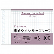 Maruman Loose Leaf Mini Ringbandvulling - A7 - Geruit - 9 Rings - 100 Pagina's