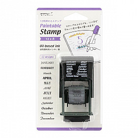 Midori Pre-Inked Rotating Stamp -  12 Maanden Kalender