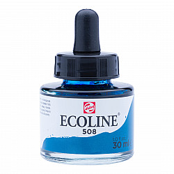 Talens Ecoline Liquid Watercolour Ink Bottle - 30 ml - No. 508 Prussian Blue