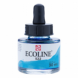 Talens Ecoline Liquid Watercolour Ink Bottle - 30 ml - No. 522 Turquoise Blue