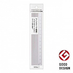 Midori Aluminium Liniaal - 15 cm - Zilver
