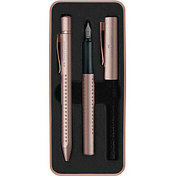Faber-Castell Grip Fountain Pen & Ballpoint Set - Rose Copper