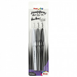 Pentel Handlettering Sign Pen Brush - Shadow Edition - Set of 3