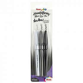 Pentel Handlettering Sign Pen Brush - Shadow Edition - Set van 3