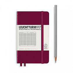 Leuchtturm1917 Notebook - Pocket A6 - Hardcover - Geruit - Port Red