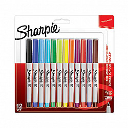 Sharpie Ultra Fine Permanent Marker - Ultra Fijn - Assorti Kleuren - Set van 12