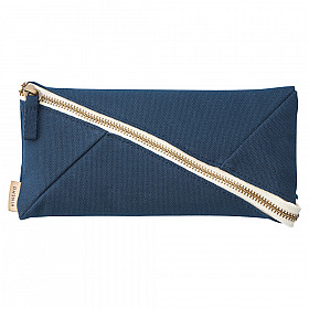 LIHIT LAB HINEMO Wide Open Pen Pouch - Groot - Navy Blue