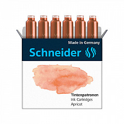 Schneider DIN size Fountain Pen Ink Cartridges - Set of 6 - Pastel Apricot