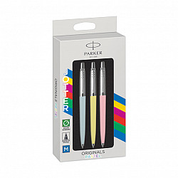 Parker Jotter Originals Pastel Ballpoint Pen - Roze, Blauw en Geel - Set van 3