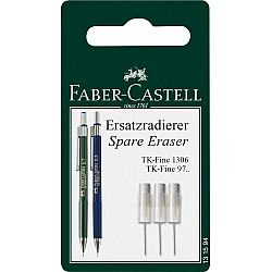 Faber-Castell TK-Fine 1306/TK-Fine 97xx Mechanical Pencil Spare Eraser - Set of 3