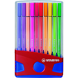 Stabilo Pen 68 ColorParade Colouring Pens - 1.0 mm - Set of 20 (Blue/Red)