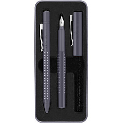 Faber-Castell Grip Fountain Pen & Ballpoint Set - Harmony Dapple Gray