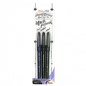 Pentel Handlettering Brush Sign Pen - Black Pigment Edition - Set van 3