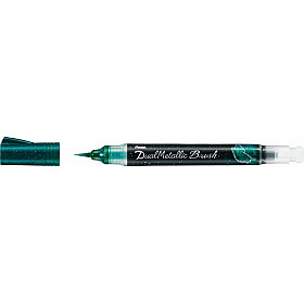 Pentel XGFH Dual Metallic Brush Pen - Groen / Metallic Blauw