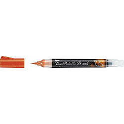 Pentel XGFH Dual Metallic Brush Pen - Oranje / Metallic Geel