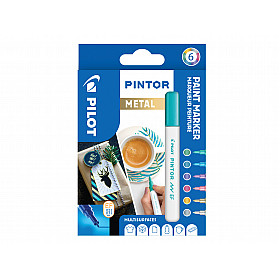 * Pilot Pintor Pigment Inkt Paint Marker - Metallic Mix - Extra Fine - Set van 6