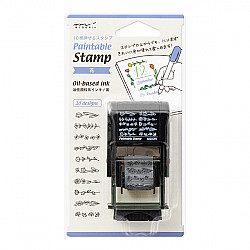 Midori Pre-Inked Rotating Stamp - Flowers