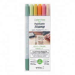 Midori Color Pen Set voor Pre-Inked / Paintable Stamp - Positive Vibe (Set van 6)