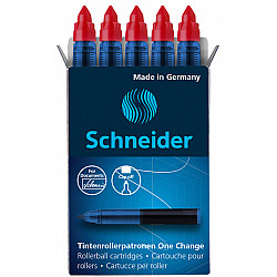 Schneider One Change Rollerball Refill - Set of 5 - Red