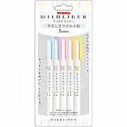 Zebra Mildliner Double Sided Tekstmarker - Fine & Bold - Gentle Colors - Set van 5