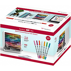 Tombow ABT PRO Alcohol-based Marker - Desktop Organizer met 107 kleuren + blender