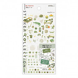 Midori Diary Color Stickers - Moss Green Colors