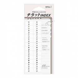 Midori Index Sticker Labels S Chiratto - Numbers - Grey