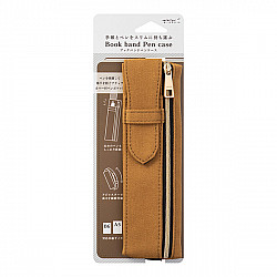 Midori Book Band Pen Case - Brown