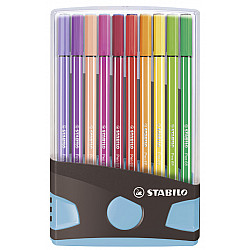 Stabilo Pen 68 ColorParade Colouring Pens - 1.0 mm - Set of 20 (Skyblue/Grey)