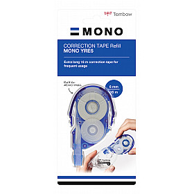 Tombow MONO CT-YRE6 Correctie Tape Roller Navulling - 6 mm - Blauw