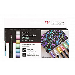 Tombow Fudenosuke Pastel Brush Pen - Set of 6
