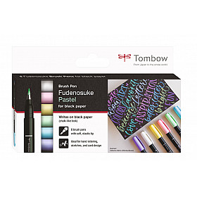 Tombow Fudenosuke Pastel Brush Pen - Set van 6