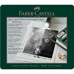 Faber-Castell 9000 Graphite Pencil & Pitt Graphite Matt - Pencil Set of 20
