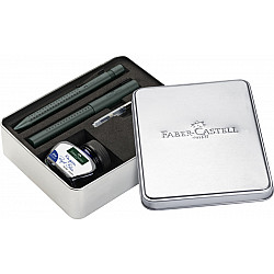 Faber-Castell Grip Fountain Pen Set with Converter and Ink - Mistletoe
