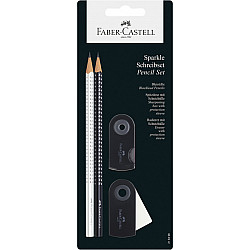 Faber-Castell GRIP 2001 Sparkle Grafiet Potlood Set - Black/White (Limited Edition)