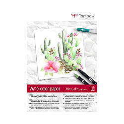 Tombow Aquarelle Watercolour Paper Bloc - A6 - Creme White - 300g paper - 15 sheets