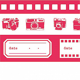 Mark's Japan Maste Washi Masking Tape - Grand Series - Camera - Pink - Set van 3
