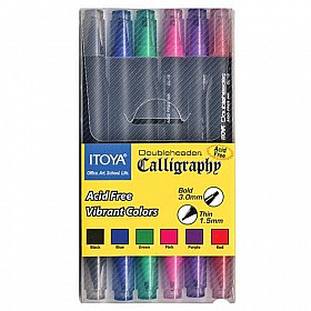 Itoya CL-100 Doubleheader Calligraphy - Vibrant Colors - Set van 6