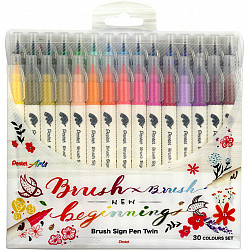 Pentel Brush Sign Pen Twin - Set van 30