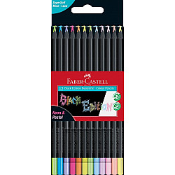 Faber-Castell Black Edition Coloured Pencils - Neon + Pastel - Set of 12