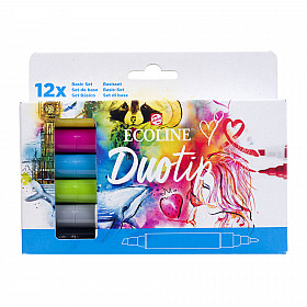 Talens Ecoline Duotip Marker Pen - Basisset - 12 kleuren