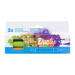 Talens Ecoline Duotip Marker Pen - Secondary Colours - Set of 3