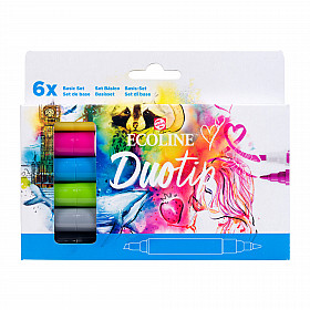 Talens Ecoline Duotip Marker Pen - Basisset - 6 kleuren
