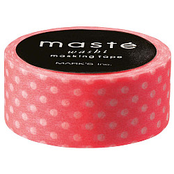 Mark's Japan Maste Washi Masking Tape - Dot Basic - Neon Red (Limited Edition)