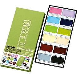 Kuretake Gansai Tambi Water Colours Brush Set - 12 kleuren - Set II (Nieuwe Kleuren)