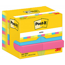 3M Post-it Notes Memoblaadjes - 38 x 51 mm - Energetic Collection - Pak van 12
